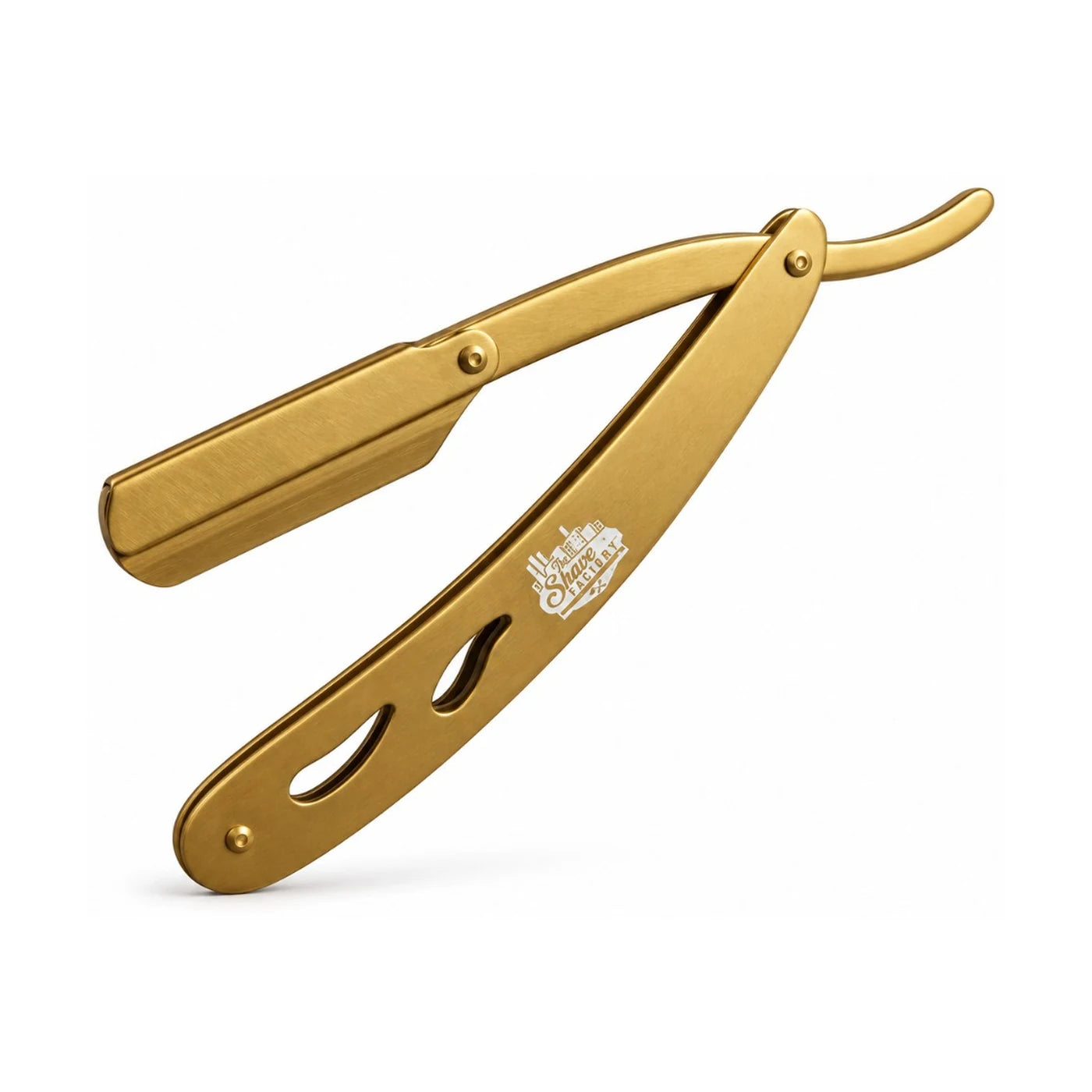 PORTA NAVAJA PARA AFEITAR METALICA CHAPADA EN ORO